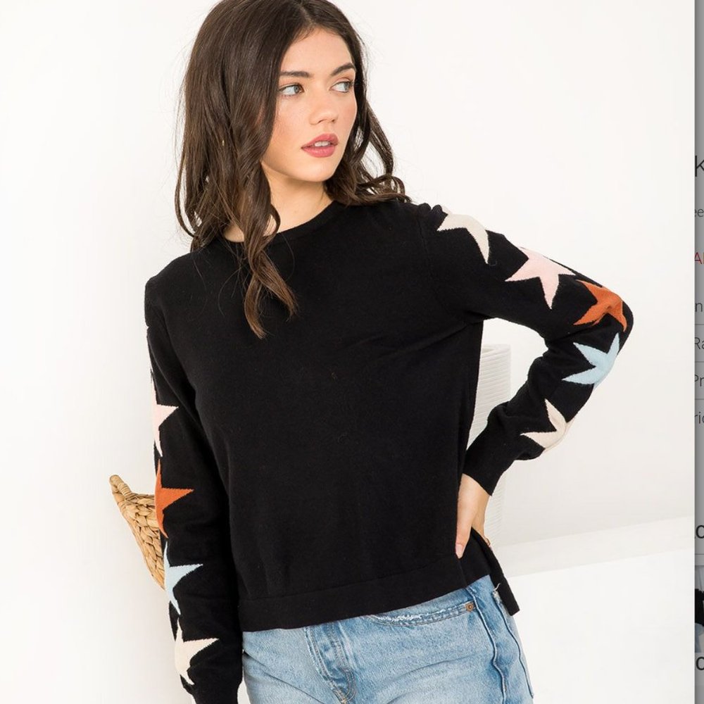 NWT - THML Star Sleeve Knit Top - Picture 2 of 6